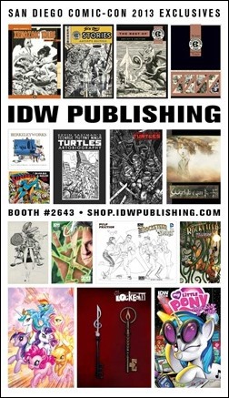 IDW Publishing SDCC 2013 Exclusive Promos Sheet