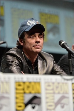 SAN DIEGO, CA - JULY 20: Actor Benicio del Toro speaks at Marvel's "Guardians Of The Galaxy" panel during Comic-Con International 2013 at San Diego Convention Center on July 20, 2013 in San Diego, California.  (Photo by Alberto E. Rodriguez/WireImage)