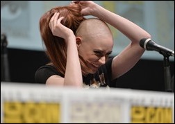 SAN DIEGO, CA - JULY 20:  Actress Karen Gillan speaks at Marvel's "Guardians Of The Galaxy" panel during Comic-Con International 2013 at San Diego Convention Center on July 20, 2013 in San Diego, California.  (Photo by Alberto E. Rodriguez/WireImage)