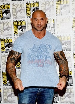 SAN DIEGO, CA - JULY 20:  Actor Dave Bautista attends Marvel Studios' "Thor: The Dark World", "Captain America: The Winter Soldier" and "Guardians of The Galaxy" during Comic-Con International 2013 at Hilton San Diego Bayfront Hotel on July 20, 2013 in San Diego, California.  (Photo by Ethan Miller/Getty Images)