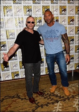 SAN DIEGO, CA - JULY 20:  Actors Michael Rooker (L) and Dave Bautista attend Marvel Studios' "Thor: The Dark World", "Captain America: The Winter Soldier" and "Guardians of The Galaxy" during Comic-Con International 2013 at Hilton San Diego Bayfront Hotel on July 20, 2013 in San Diego, California.  (Photo by Ethan Miller/Getty Images)