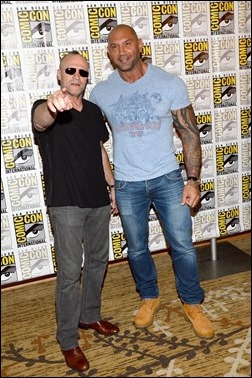 SAN DIEGO, CA - JULY 20:  Actors Michael Rooker (L) and Dave Bautista attend Marvel Studios' "Thor: The Dark World", "Captain America: The Winter Soldier" and "Guardians of The Galaxy" during Comic-Con International 2013 at Hilton San Diego Bayfront Hotel on July 20, 2013 in San Diego, California.  (Photo by Ethan Miller/Getty Images)
