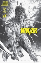 Ninjak #1 Cover - LaRosa B&W Variant