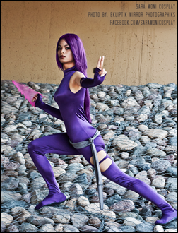 Sara Moni as Dark Angel Saga Psylocke (Photo by Ekliptik Mirror Photographiks)