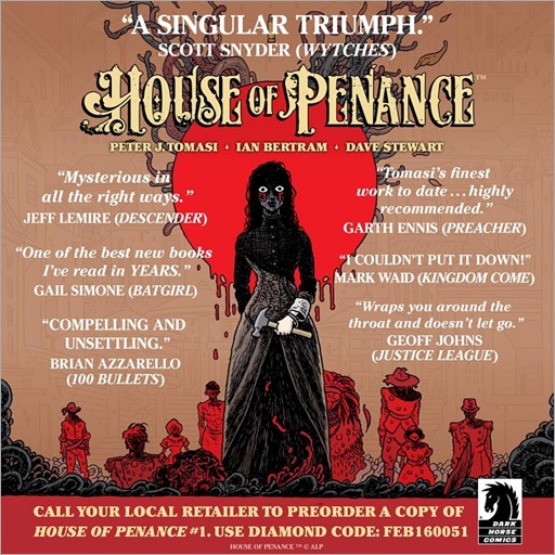 House of Penance #1 ad sheet