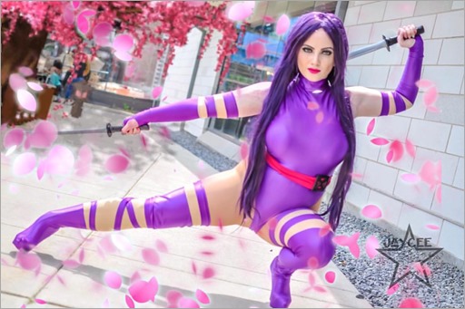 Elena Blueskies Cosplay as Psylocke (Photo by Jaycee Estrella Photography)