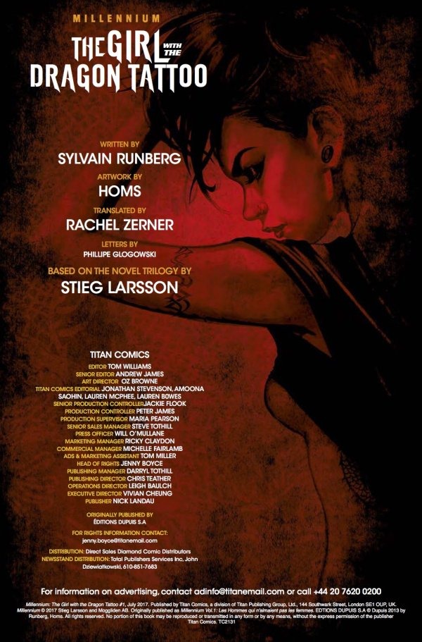 The Girl With The Dragon Tattoo by Sylvain Runberg The Girl With The Dragon Tattoo by Sylvain Runberg